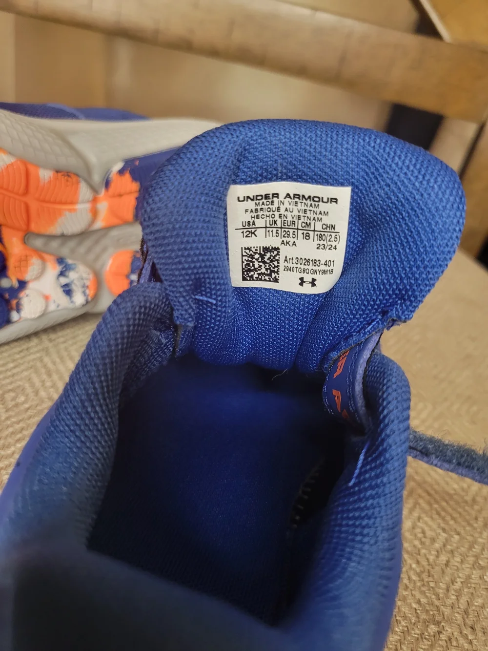 Under Armour Boy's Blue Athletic Sneakers